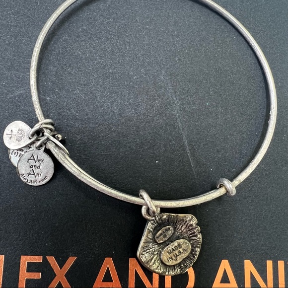 Alex and Ani Seashell Silver Bangle Bracelet - Picture 2 of 3